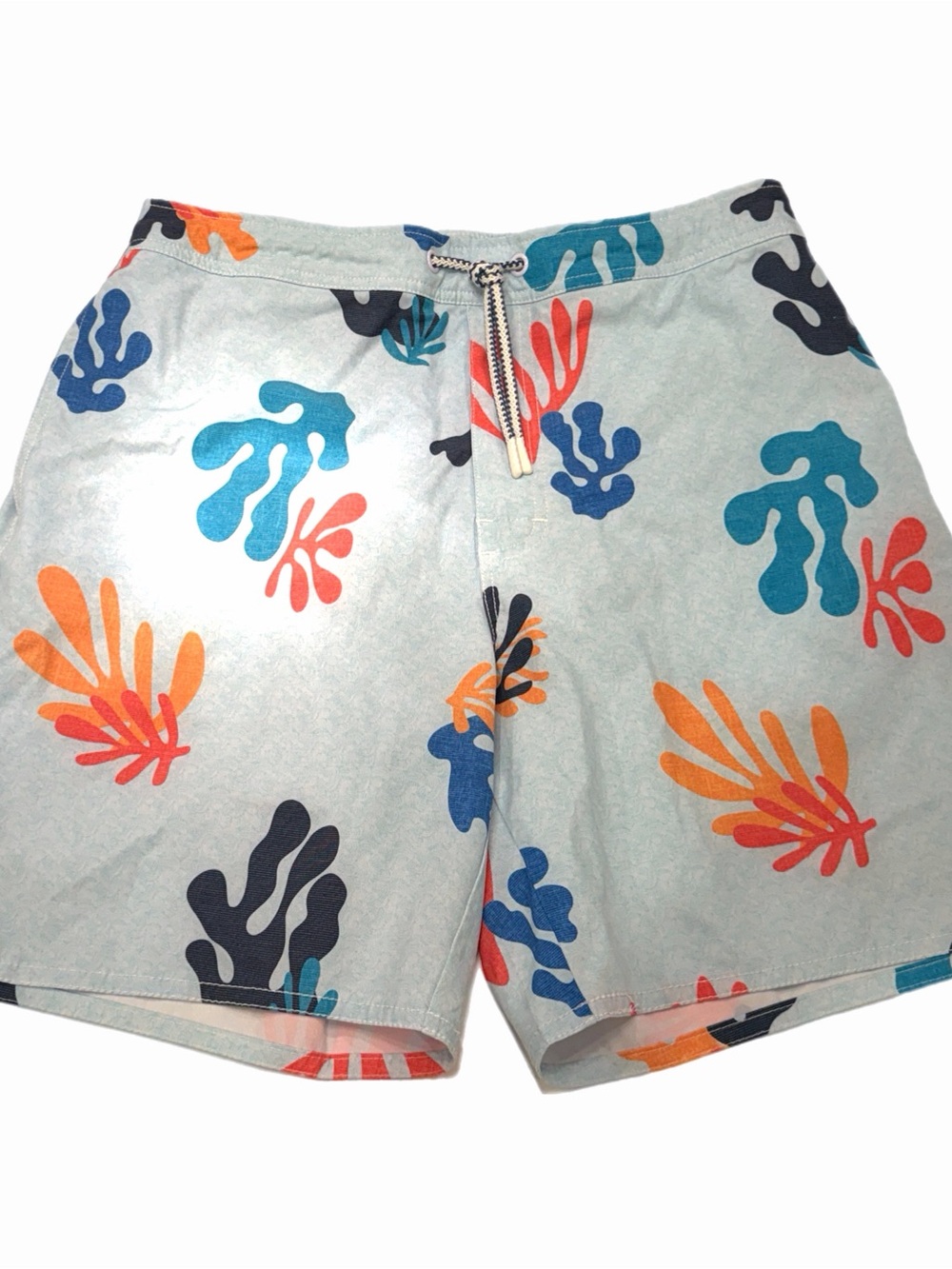 Johnnie-O Tortuga Baja Swim Trunk Shorts – Large – Blue Coral Reef Print